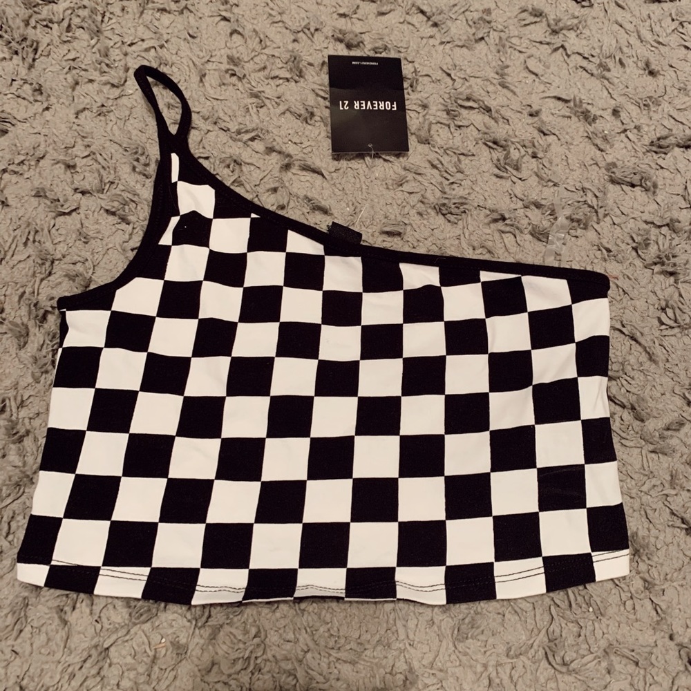checker board crop top